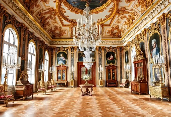 Iconic Heritage Golden and Mahogany Furniture in Versailles